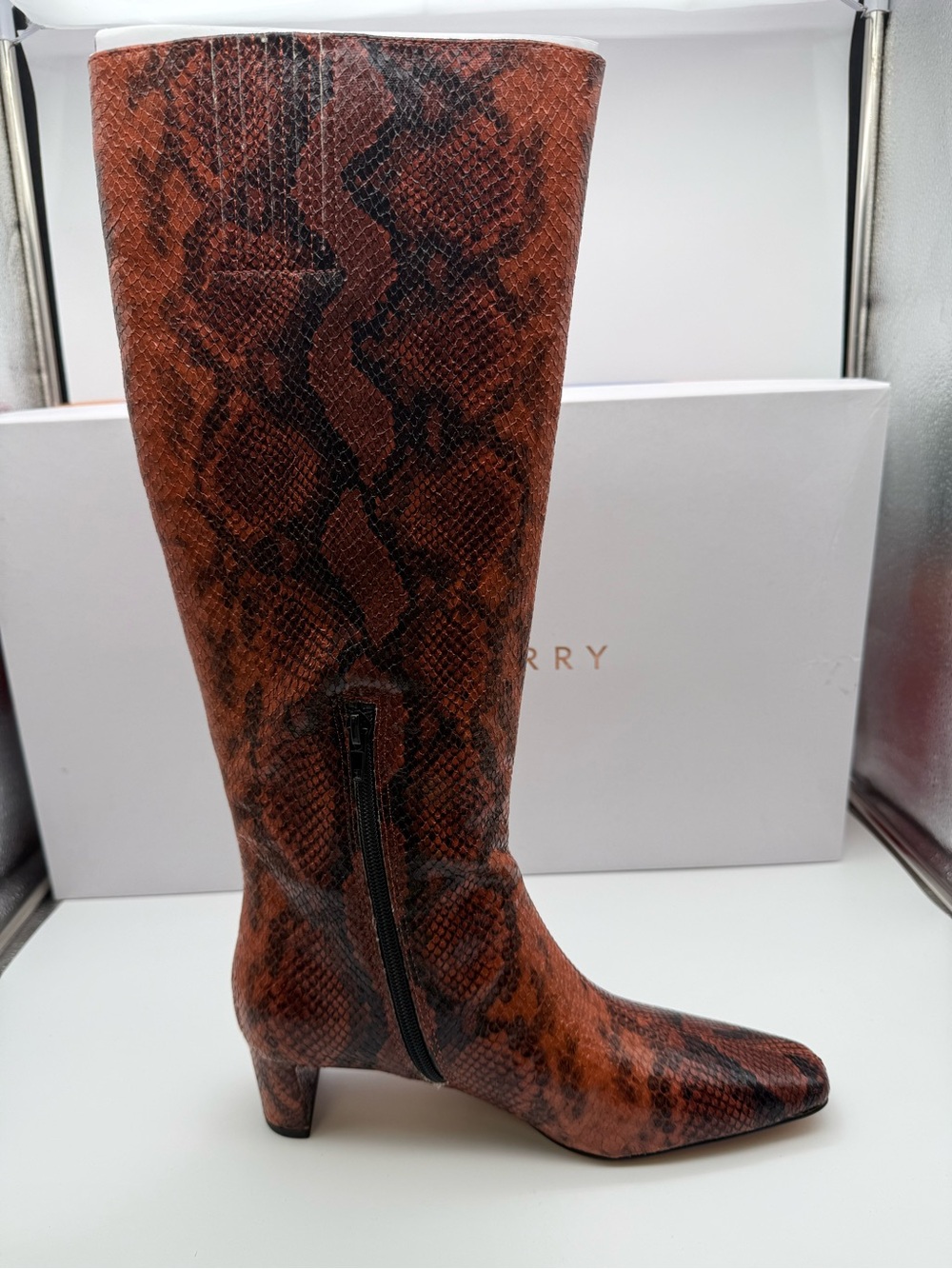 Katy Perry Collections Brown and Black Snake-Print Over-The-Knee Boots - Picture 6 of 8
